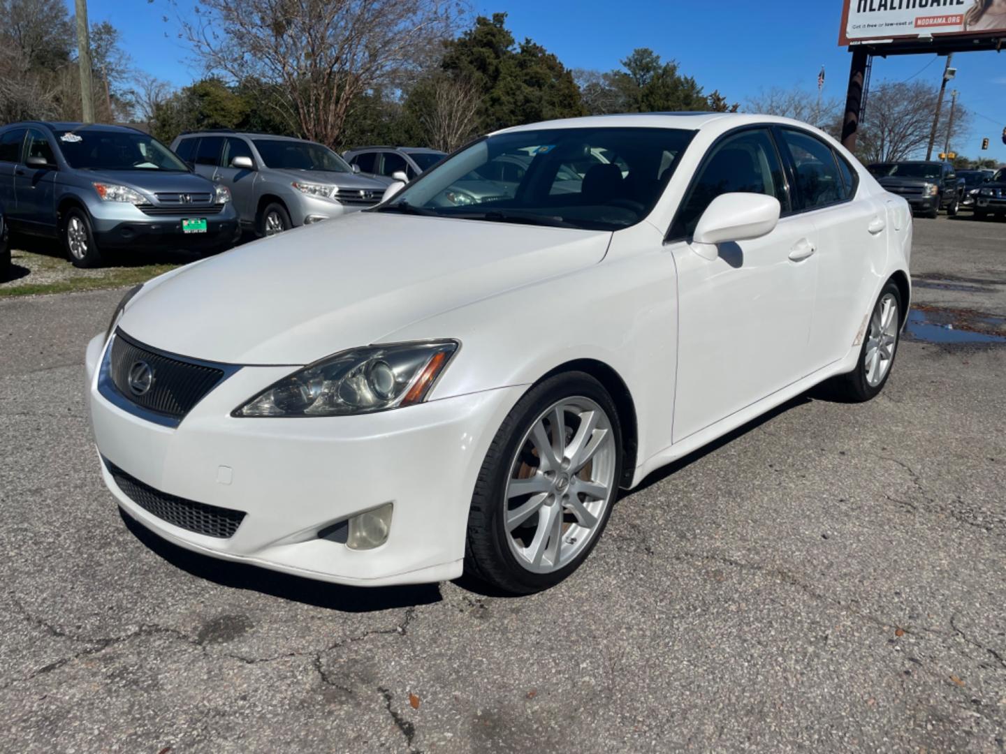 2007 WHITE LEXUS IS 250 BASE (JTHBK262372) with an 2.5L engine, Automatic transmission, located at 5103 Dorchester Rd., Charleston, SC, 29418-5607, (843) 767-1122, 36.245171, -115.228050 - Photo#2